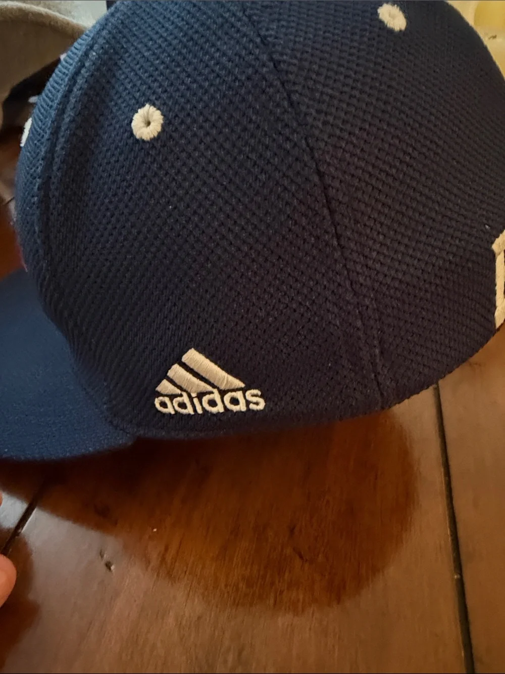 Men's Navy Blue Baseball Cap with Red & White Logo